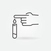 Blood Test outline icon. Vector Test tube with Drop linear symbol