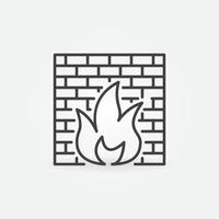 Computer firewall vector concept icon in outline style