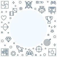 Gamer vector concept frame in thin line style