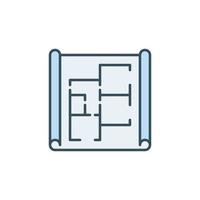 Paper with House Plan vector concept blue icon