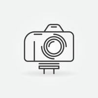 Camera on Monopod outline icon - Vlog Sign vector