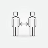 Distance Between People linear icon. Vector Distancing symbol