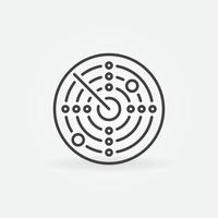 Radar vector thin line concept round minimal icon