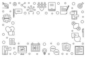 Content vector concept outline illustration or horizontal frame