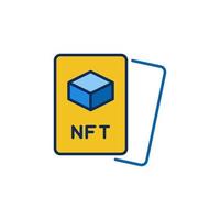 nft token no fungible tarjetas vector concepto icono color