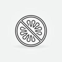 Stop Microbe, virus or bacteria vector concept outline icon