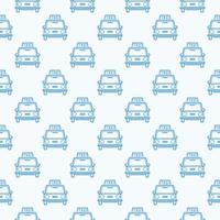 Vector seamless pattern with taxi vehicle outline icon