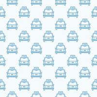 Vector seamless pattern with taxi vehicle outline icon