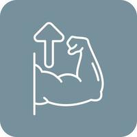 Muscles Line Round Corner Background Icons vector