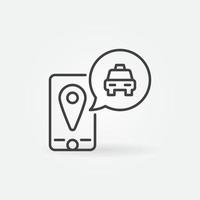 Smartphone and Taxi Speech bubble vector concept linear icon