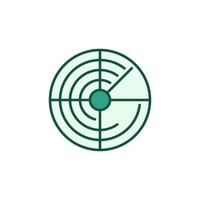 Radar simple vector concept round colored icon