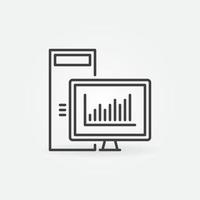 Desktop Computer with Line Graph vector concept icon