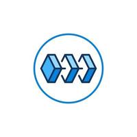 Block Chain vector concept blue round icon or symbol