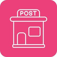 Post Office Line Round Corner Background Icons vector