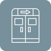 Emergency Exit Line Round Corner Background Icons vector