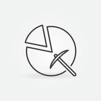 Pie Chart with Pick vector Data Mining concept line icon
