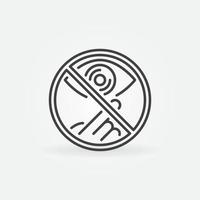 Do not touch Eye vector concept icon in outline style