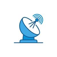 Parabolic Satellite Antenna vector concept colored icon