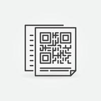 documentos con icono de línea de concepto de vector de código qr