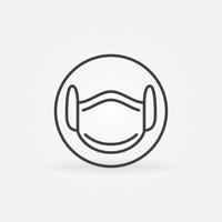 Medical Face Mask linear vector concept icon