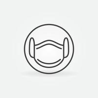 Medical Face Mask linear vector concept icon