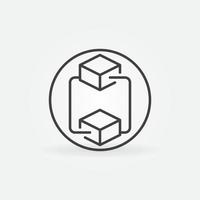 Circle with Blockchain Technology linear vector concept icon or sign