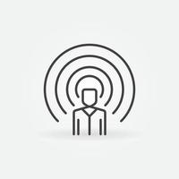 Influencer vector concept icon in thin line style