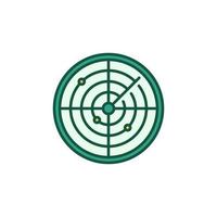 Vector Radar Display vector concept circular colored icon