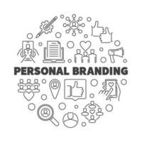 Personal Branding vector round outline illustration or banner