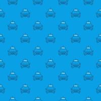 Vector seamless pattern with taxi car linear icon