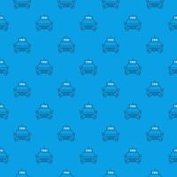 Vector seamless pattern with taxi car linear icon