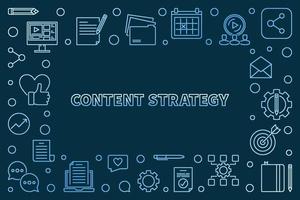 Content Strategy concept outline colorful vector horizontal frame