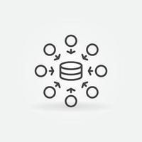 Data Mining Technology vector line concept minimal icon