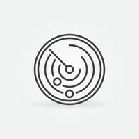 Radar linear vector concept round icon