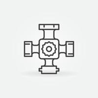 4-way thermostatic mixing valve vector outline concept icon