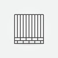 Fence vector concept icon in outline style