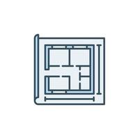 Document with House Plan vector concept blue icon