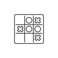 Tic Tac Toe vector linear icon. Noughts and Crosses symbol