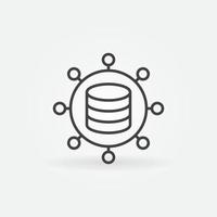 Data Mining Technology vector concept round line icon