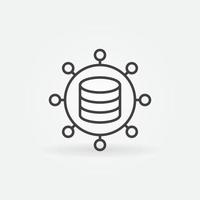 Data Mining Technology vector concept round line icon