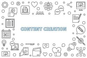 Content Creation vector concept outline frame or illustration