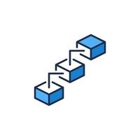 Block-Chain vector concept blue icon or Blockchain symbol