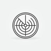 Vector Radar Display thin line concept round icon