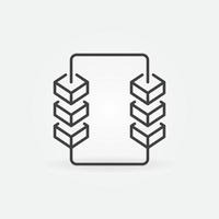 Block-Chain vector concept icon. Blockchain with 6 blocks symbol