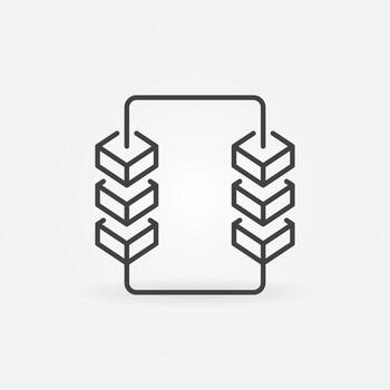 Block-Chain vector concept icon. Blockchain with 6 blocks symbol