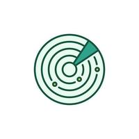 Radar Display vector concept round colored icon