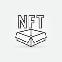 cartón con icono o símbolo de concepto de vector de contorno nft