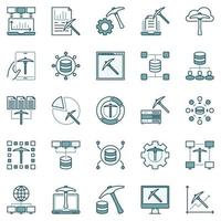 Data Mining Technology colored concept vector icons