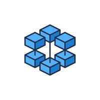 Block-Chain vector concept blue icon - Blockchain Technology abstract modern symbol