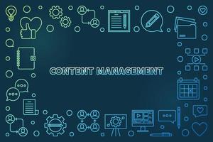 Content Management vector colored outline frame or illustration